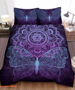 Purple Butterfly Bedding Set. Luxurious Smooth And Durable. Smooth Comfort - King - Ettee