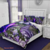 Purple Butterfly Cotton Bed Sheets Spread Comforter Bedding Sets - King - Ettee