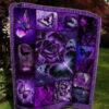 Purple Twinkle Butterfly Flower Quilt Blanket - Super King - Ettee