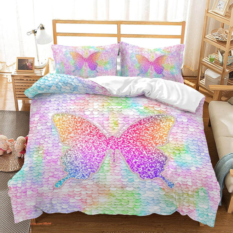 Rainbow Butterfly Rainbow Butterfly Bedding Set - King - Ettee