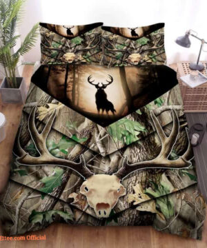 Real Tree Camo Deer Hunting Cotton Bed Sheets Spread Comforter Bedding Sets - King - Ettee