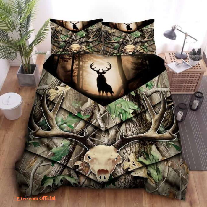 Real Tree Camo Deer Hunting Cotton Bed Sheets Spread Comforter Bedding Sets - King - Ettee