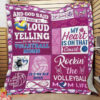 Rockin' The Volleyball Mom Life Quilt Blanket Great Customized Blanket - Super King - Ettee
