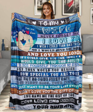 To My Wife Quilt Blanket Gifts For Valentine's Day. Foldable And Compact - Super King - Ettee