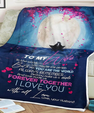 Romantic Moon Couples Quilt Blanket To My Wife. Foldable And Compact - Super King - Ettee