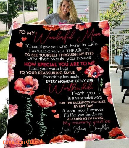 Rose Blanket To My Mom Gift From Daughter Quilt Fleece Blanket - Super King - Ettee