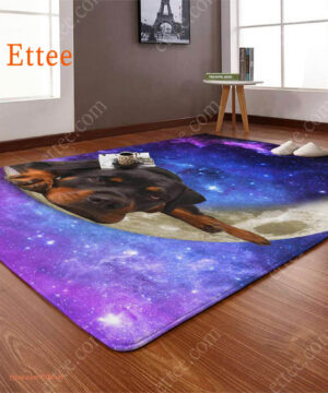 Rottweiler Moon Rug. Dog Mat Carpet Decor - Ettee - Carpet Decor