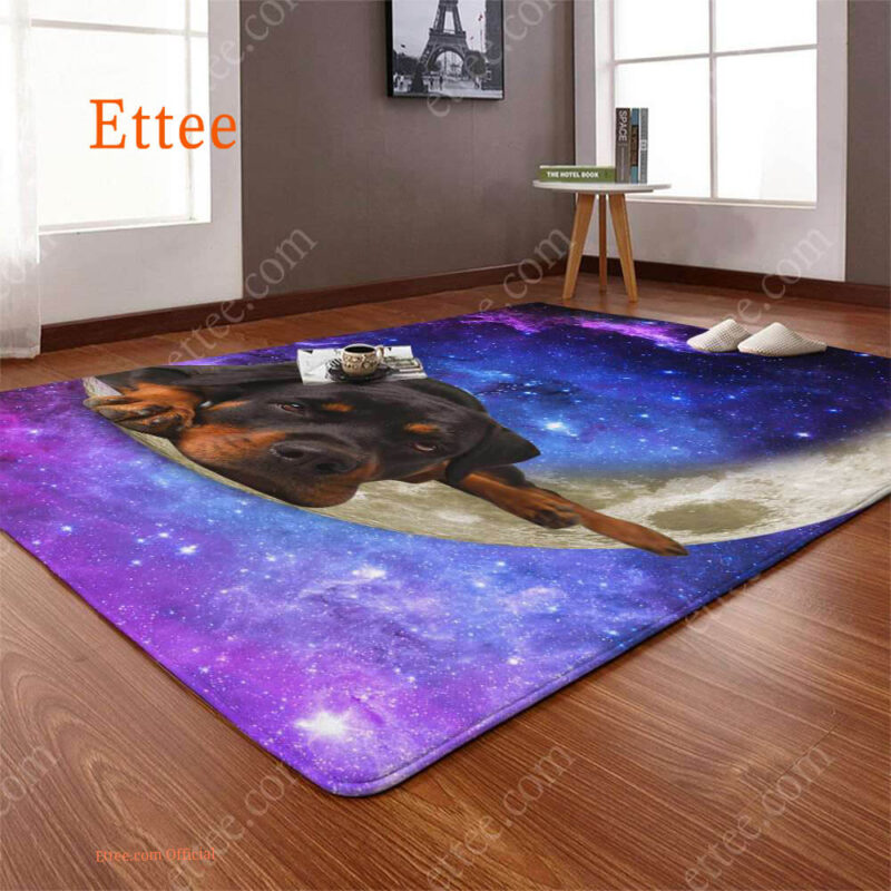 Rottweiler Moon Rug. Dog Mat Carpet Decor - Ettee - Carpet Decor