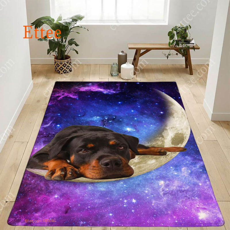 Rottweiler Moon Rug. Dog Mat Carpet Decor - Ettee - Carpet Decor