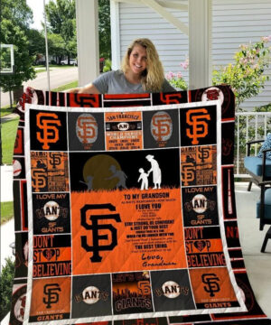 San Francisco Giants To My Grandson Quilt Blanket Grandmom Always Remember How Much I Love You Great - Ettee - grandmom