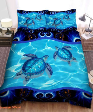 Sea Turtle Couple Cotton Bed Sheets Spread Comforter Duvet Cover Bedding Sets - King - Ettee