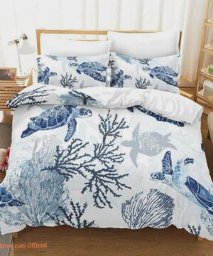 Sea Turtle In The Ocean Cotton Bed Sheets Spread Comforter Duvet Cover Bedding Sets1 - Ettee - Bedding Sets