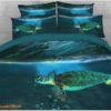 Sea Turtle and Dark Blue Sea Soft Warm Cotton Bed Sheets Spread Comforter Duvet Cover Bedding Sets - King - Ettee