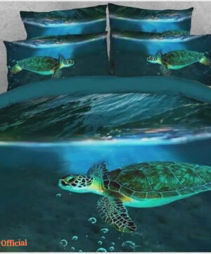 Sea Turtle and Dark Blue Sea Soft Warm Cotton Bed Sheets Spread Comforter Duvet Cover Bedding Sets - King - Ettee