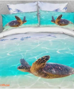 Sea Turtle and Sea Soft Warm Cotton Bed Sheets Spread Comforter Duvet Cover Bedding Sets - King - Ettee