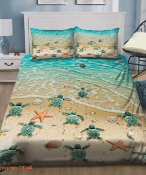 Sea Turtles Starfish On The Sea Cotton Bed Sheets Spread Comforter Duvet Cover Bedding Sets - Ettee - Bed Sheets