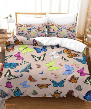 Set Butterfly Bedding Set. Smooth And Durable. Close Stitching. - King - Ettee