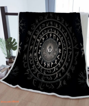 Sherpa Blanket Black Viking Prayer Vintage Throw Blanket To Mother Grandma Grandpa Gift - Super King - Ettee