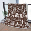 Sherpa Blanket Cozy Graffiti Rugby FField Throw Blankets To Boys Teens Gift Room Decor - Super King - Ettee