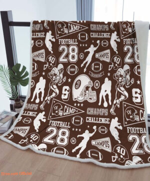 Sherpa Blanket Cozy Graffiti Rugby FField Throw Blankets To Boys Teens Gift Room Decor - Super King - Ettee