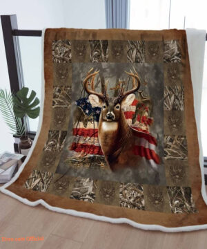 Sherpa Blanket Deer Throw Blanket To Mother Grandma Grandpa Gift - Super King - Ettee