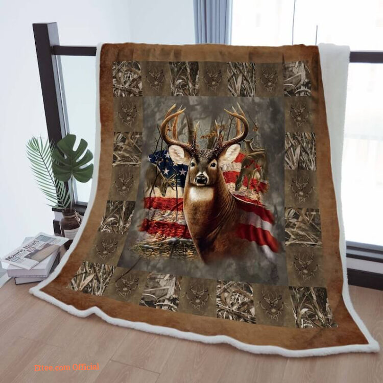 Sherpa Blanket Deer Throw Blanket To Mother Grandma Grandpa Gift - Super King - Ettee