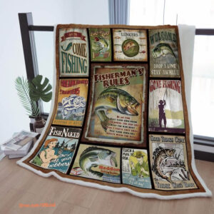 Sherpa Blanket Fisherman Cozy Throw Blanket To Mother Grandma Grandpa Gift - Super King - Ettee