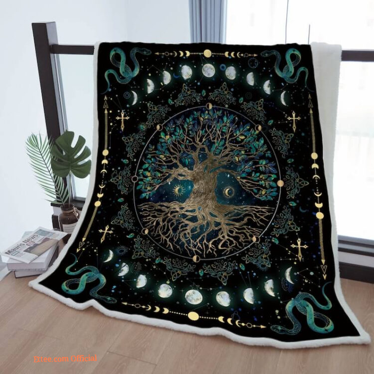 Moon Phase Sherpa Blanket - Ideal Gift for Mom, Grandma, and Grandpa - Super King - Ettee