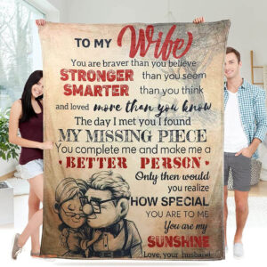 To My Wife Gifts From Husband Quilt Blanket For Wife Valentine's Day - Super King - Ettee