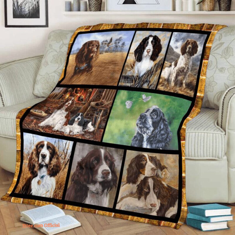 Springer Spaniel Quilt Blanket. Lightweight And Smooth Comfort - Super King - Ettee