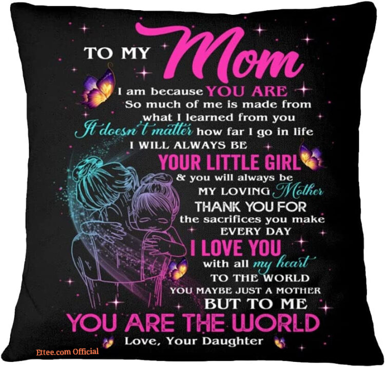 Square Pillow for Mother from Daughter Son I Am Because You are Daughter - Super King - Ettee