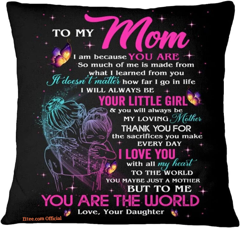 Square Pillow for Mother from Daughter Son I Am Because You are Daughter - Super King - Ettee