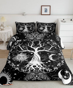 Sun and Moon Comforter Set Full Tree of Life Bedding Sets - King - Ettee