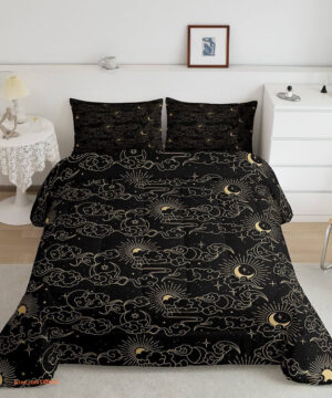 Sun and Moon Comforter Set Mystic Star Bedding Set - King - Ettee