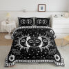 Sun and Moon Comforter Set Psychedelic Mystic Galaxy Bedding Set - King - Ettee