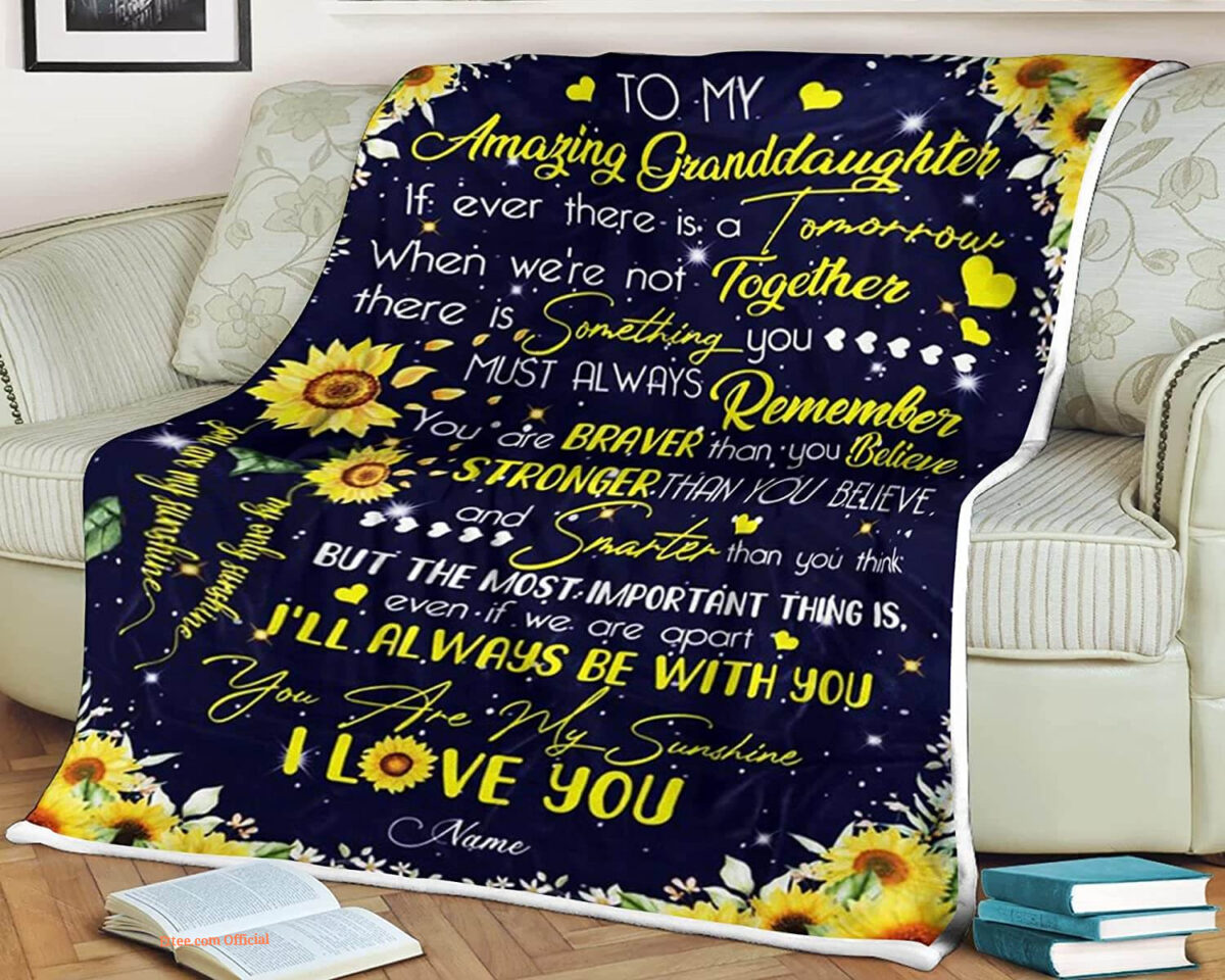 Sunflower Quilt Blanket To My Amazing Granddaughter Always Remember You - Super King - Ettee