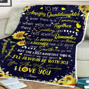 Sunflower Quilt Blanket To My Amazing Granddaughter Always Remember You - Super King - Ettee