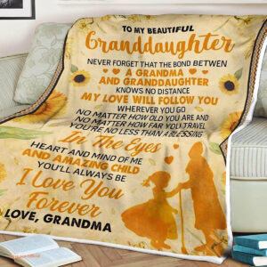 Sunflower Quilt Blanket To My Beautiful Granddaughter Never Forget - Super King - Ettee