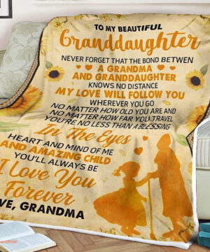 Sunflower Quilt Blanket To My Beautiful Granddaughter Never Forget - Super King - Ettee