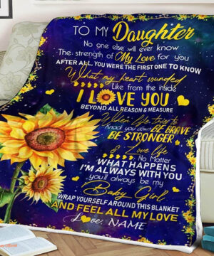 Sunflower Quilt Blanket To My Daughter I'm Always With You. Foldable And Compact - Super King - Ettee