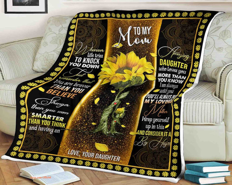 Sunflower Quilt Blanket To My Mom. Lightweight And Smooth Comfort - Super King - Ettee