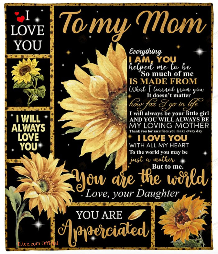 Sunflower To My Mom Quilt Blanket - Ettee - Birthday