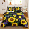Sunflower for Girls Kids Purple Butterfly Bedding Set - King - Ettee