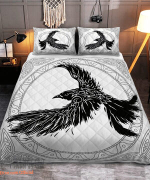 The Ravens Of Odin In Norse Mythology - Viking Quilt Bedding Set - King - Ettee