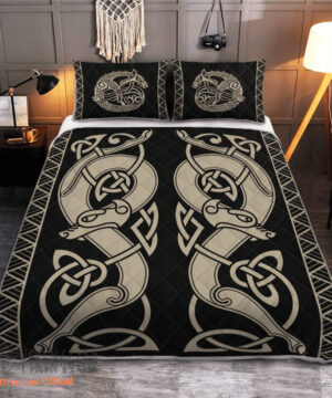 Sons of Fenrir Skoll and Hati Viking Quilt Bedding Set - Unique Gift for Me - King - Ettee