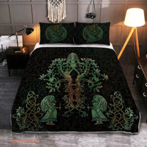 Tree Of Life - Raven Viking - Viking Quilt Bedding Set - King - Ettee