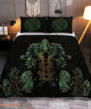 Tree Of Life - Raven Viking - Viking Quilt Bedding Set - King - Ettee