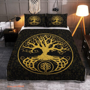 Tree Of Life - Yggdrasil - Viking Quilt Bedding Set - King - Ettee