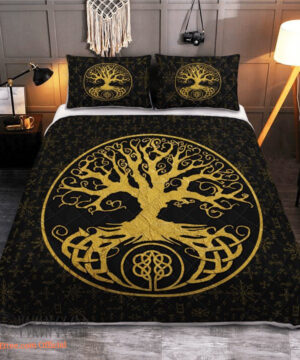 Tree Of Life - Yggdrasil - Viking Quilt Bedding Set - King - Ettee