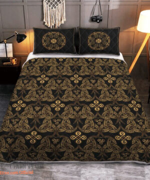 Triple Horn Of Odin - Viking Quilt Bedding Set - King - Ettee